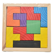 Tetris-juego educativo de madera multicolor, rompecabezas de madera, Tangram de juguete rompecabezas para niños 2024 - compra barato
