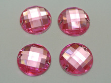 50 Pink Acrylic Flatback Sewing Rhinestone Round Button 20mm Sew on beads 2024 - buy cheap