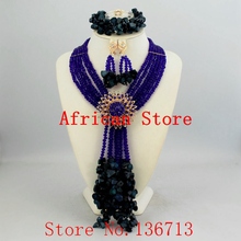 Purple Factory Price Fashion Nigerian Wedding African Beads Jewelry Set Crystal Most Popular African Costume Jewelry Set HD349-2 2024 - buy cheap