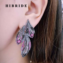 HIBRIDE Luxury Multicolor Cubic Zirconia Women Bridal Earring Black Gun Plated Drop Earring Brincos Bijoux Party Gifts E-572 2024 - buy cheap