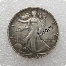 EUA 1916-S (OBV) Andando Dólar Metade Liberdade COIN COPY moedas comemorativas-moedas réplica medalha moedas colecionáveis 2024 - compre barato