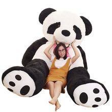 Dorimytrader grande fofinho cartoon sorrindo panda brinquedo de pelúcia enorme recheado anime pandas boneca sofá tatami decoração de presentes 260cm 160cm 2024 - compre barato