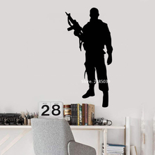 Soldado vinil silhueta decalque da parede arte murais de parede para o menino quarto decoração interior wallpapers adesivos lc1045 2024 - compre barato