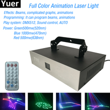 Luz laser de animação colorida led 2w, flash automático, luz com som rgb, ativada para dj, festa, discoteca, iluminação para palco 2024 - compre barato