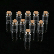 10PCS Mason Jar Wish Bottles Tiny Small Empty Clear Cork Stopper Wishing Glass Bottles Vials For Wedding Party Home Decoration 2024 - buy cheap