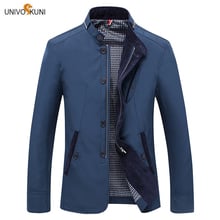 UNIVOS KUNI-Chaqueta informal para hombre, abrigo ajustado de Color sólido, diseño salvaje de marca, talla grande 4XL, Q6081, 2019 2024 - compra barato