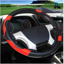 Universal Carbon fiber PU leather Sport Style Non-slip Steering Wheel Covers for Car Bus Truck Diameter 36-50cm 2024 - buy cheap