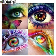 DIAPAI-pintura de diamante 5D DIY "Beauty colored eyes", bordado 3D, punto de cruz, decoración 5D, regalo 2024 - compra barato