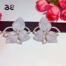 Be 8-pendientes con tuerca para mujeres, Circonia cúbica Multicolor, hojas, flores, elegante, fiesta de noche, vestido de aniversario, UpE816 2024 - compra barato