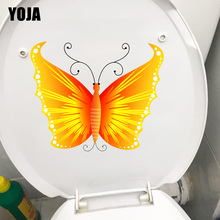 Yoja adesivo de parede crianças dourado com borboleta voadora, decoração de banheiro para casa, decalque para assento de vaso sanitário 2024 - compre barato
