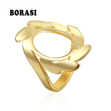 BORASI I-anillo redondo de animales para mujer, anillos de boda, tallas 6-9, Color dorado, 316L, Anillos de compromiso de acero inoxidable 2024 - compra barato