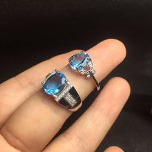 The Best gift For Your Lover Couple Rings Natural Topaz Lover's Ring 925 sterling silver for your Girl Friend or Boy Friend 2024 - buy cheap