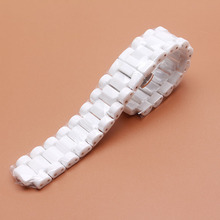 Convex Watchband Ceramic White Watch strap for J12 Dual calendar men lady Bracelet Band 19mm Special Solid Links Folding Buckle 2024 - купить недорого