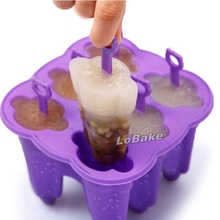 2016 New arrival 6 cavities cuspidal oval shape silicone lollipop ice cream popsicle cube pudding mold for DIY baby food kitchen 2024 - buy cheap