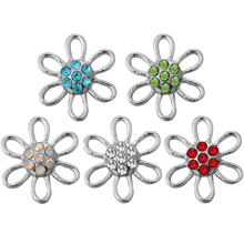 10 tamanhos novos 12mm joias de pressão alta qualidade flor de cristal 12mm botões de pressão mini brincos para pulseira vermelho 2024 - compre barato
