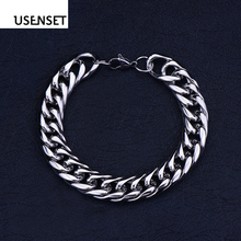 Cuban Link Chain Bracelet 304 Stainless Steel  for Men Round Grinding Chain  14mm  Mens Jewellery Gifts 2024 - buy cheap