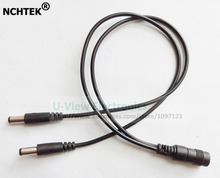 NCHTEK-Cable de alimentación DC 5,5x2,1mm, 1 hembra a 2 macho, divisor de 2 vías para cámara CCTV, envío gratuito por DHL, 100 unidades 2024 - compra barato