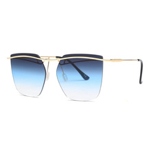 Солнцезащитные очки без оправы женские, роскошные винтажные, с защитой от ультрафиолета, для мужчин и женщин, модель 22077DF 2024 - купить недорого