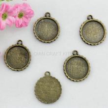 10pcs fit 16mm round cameo base setting antique bronze zinc alloy cabochon pendents charm DIY for Jewelry Making 2024 - buy cheap