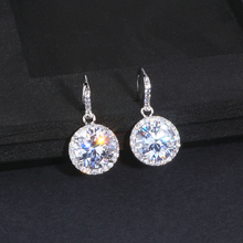 Elegant Classic Round Drop Crystal Earrings for Women Luxury AAA+ Cubic Zirconia Bridal Wedding Dangle Earrings Brincos WX100 2024 - buy cheap