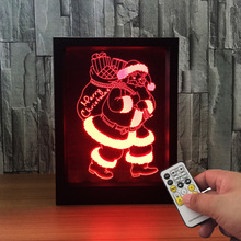 Lámpara LED estereoscópica visual multicolor, figura 3d de Santa Claus, control remoto táctil colorido, producto creativo A82, novedad 2024 - compra barato