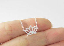 30PCS Fashion  Plant Lotus Necklace Tiny Lotus Flower Lotos Necklace Pendants Jewelry For Lady Women 2024 - buy cheap
