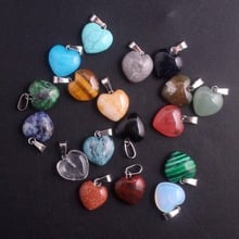 Wholesale 50pcs/lot Unakite Roses Quartz Natural Stone 16mm Charms Love Heart Necklace Pendants for Jewelry Making Free Shipping 2024 - buy cheap