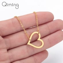 Gold Heart Pendant Wedding Necklace Women Bridesmaid Collar Simple Love Korean Bohemia Statement Necklace Valentine  2024 - buy cheap