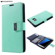 Mercury Goospery Rich Diary Wallet кожаный чехол для Samsung Galaxy S9 S8 S7 S6 S5 S4 S6 Edge S7 края Примечание 8 5 4 3 IPhone X 2024 - купить недорого