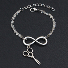 2020 New Cute Scissors Charms Bracelets DIY Handmade Link Chain Infinity Bracelets for Women Fashion Jewelry 2024 - buy cheap