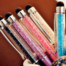 1 pcs/Lot Cute Crystal pen Diamond ballpoint pens Stationery ballpen 2 in 1 crystal stylus pen touch pen Free Shipping 2024 - buy cheap