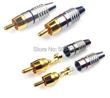 100Pcs/lot High Quality RCA Plug Solder Gold Audio Video Adapter Connector 2024 - buy cheap