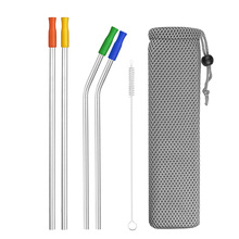 4/8Pcs Colorful Reusable Drinking Straw High Quality 304 Stainless Steel Metal Straw with Cleaner Brush For Mugs 20/30oz 2024 - buy cheap