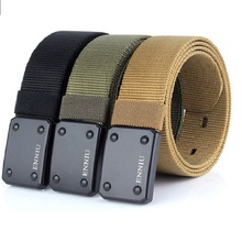 Men Tactical Nylon Waist Belt Double hook Metal buckle Adjustable Heavy Duty Training Waist Belt Army Belt Sturdy Waistbands 3.8 2024 - buy cheap