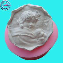 Great-Mold Lovely Girl Soap Silicone Mold Round  Soap Molds DIY Silicone Soap Moulds 2024 - buy cheap