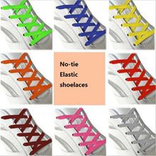 1pair 100CM Flat Stretching Locking no tie lazy shoeLaces sneaker Bootlaces Elastic Rubber Shoe lace children safe shoelace 2024 - buy cheap