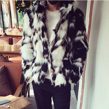Autumn and Winter new Men's clothing Imitation Fox Fur Grass coat tide section Fur one Hooded Thickening plus velvet Leather 2024 - buy cheap