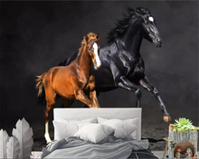 Beibehand-papel de parede animal, pintura a óleo, cavalo, mustang, 3d, decoração de casa, fundo, parede, para quarto de criança 2024 - compre barato