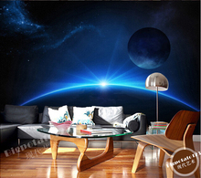 The custom 3D murals,Dream of the blue earth aerial lights papel de parede,living room sofa TV wall bedroom wall paper 2024 - buy cheap