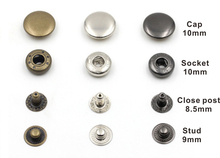 Wholesale 100sets/lot 10mm small four part brass metal button spring snap button snap fasteners silver, bronze, black FP-005 2024 - buy cheap