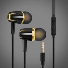 Wired Earphone Electroplating Bass Stereo In-ear Earphone with Mic Handsfree Call Phone Headset for Android iOS 2024 - buy cheap