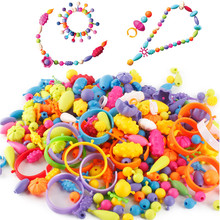 Contas pop com 400 peças, artesanato artístico colorido para meninas, pulseira de brinquedo com contas de pressão, acessórios de joias, brinquedo educacional para crianças 2024 - compre barato