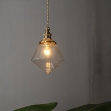 Lámpara colgante LED Vintage Loft, lámpara colgante de vidrio de burbujas de cobre, decoración, lámpara colgante para el hogar, lámpara colgante antigua 2024 - compra barato