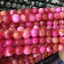 Frete grátis pedra natural 6 8 10 12mm vermelho rosa colorido contas jadeja soltas cores para fazer jóias 2024 - compre barato
