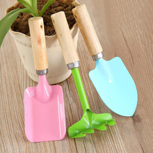 Hot Selling 3PC/set Mini Garden Hand Tool Kit Plant Gardening Shovel Spade Rake with Wood Handle Metal Head for Gardener 2024 - buy cheap
