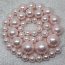 8-16mm Pink shell Bead mother Pearl gradually Necklace Round DIY Spacer Loose Beads 18" 2024 - buy cheap