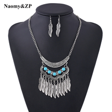 Naomy&ZP 2017 Fashion Boho Vintage Choker Big Collier Collar Necklaces Bohemian Maxi Statement Long Tassel Necklace Leaf Women 2024 - buy cheap