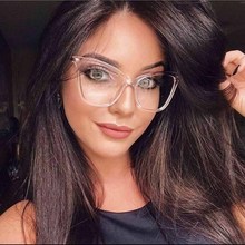 FEISHINI Black frame Cat Eye Glasses Frame Women brand Clear Lens Transparent Eyewear frames Ladies Myopia Nerd eyeglasses frame 2024 - buy cheap