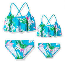 Conjunto de Bikini de combinación familiar, bañador para madre e hija, traje de baño para mujer y niña, ropa de playa brasileña, traje de baño 2018 2024 - compra barato