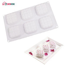 SHENHONG 6 Holes Pillow Silicone Mould Mousse Cake Mold For Baking Home Party Wedding silikon Silicona Baking Moldes 2024 - buy cheap